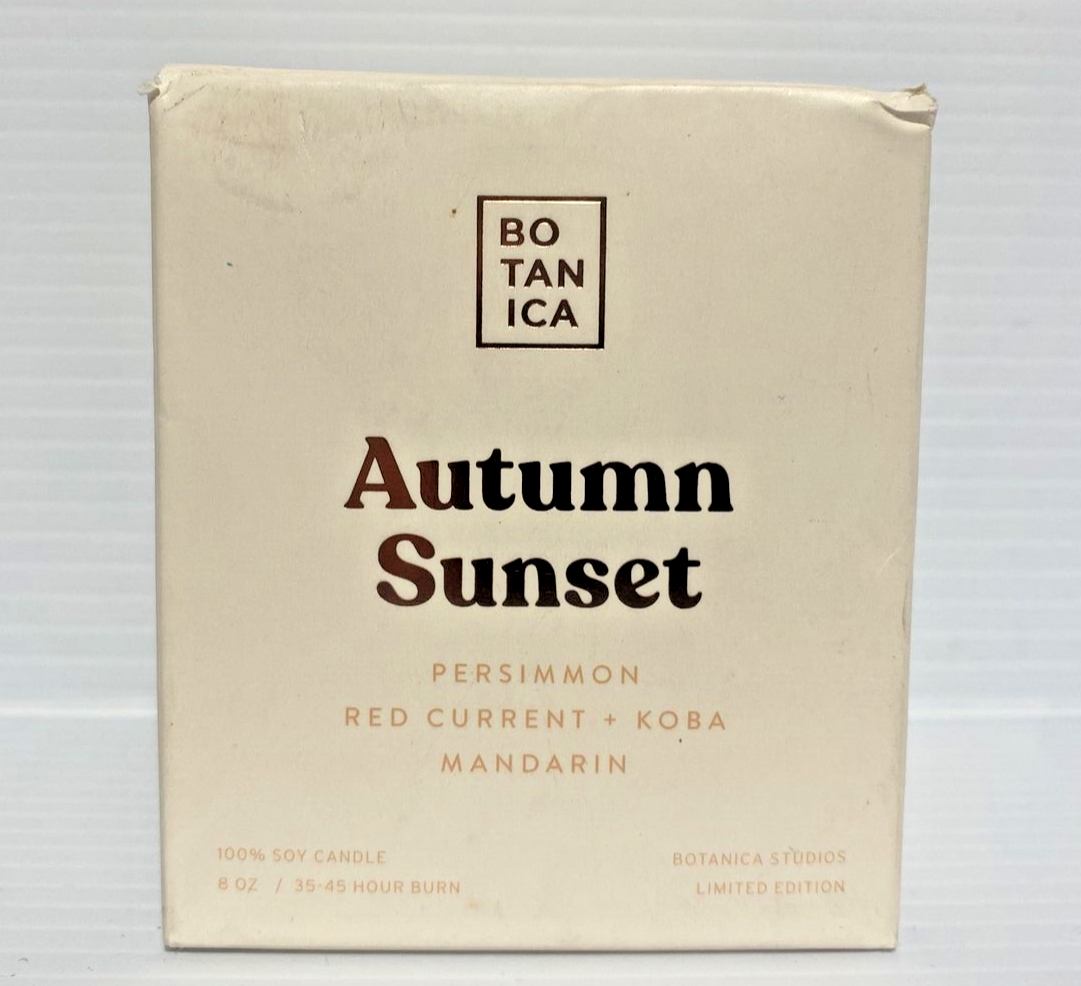 Botanica Autumn Sunset Limited Edition 100% Soy Candle 8oz and Candle Holder - $16.73