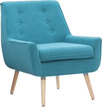 Linon Reid Bright Blue Accent Chair, Standard, Brown - £274.97 GBP