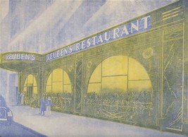 Reuben&#39;s Restaurant Menu Madison Ave New York City 1937  - £91.92 GBP