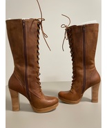 Steve Madden Knee High, High Heel Lace-up Boots Women&#39;s Size 8.5 - £45.42 GBP