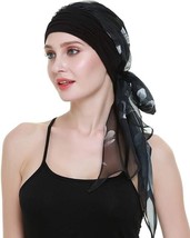Headwrap Turban for Women Long Hair Head Scarf Headwraps Black/Gray - £6.64 GBP