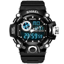 SMAEL Men Sports Watches Dual Display Analog Digital LED Electronic Wristwatches - £28.90 GBP