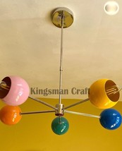 1950s Designs Eyeball Shade Sputnik Chandelier Home Décor Multicolor Brass Light - £140.10 GBP