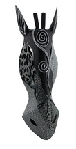Abstract Black White Giraffe African Safari Wall Mask Africa Decor 20 In. High - £31.64 GBP