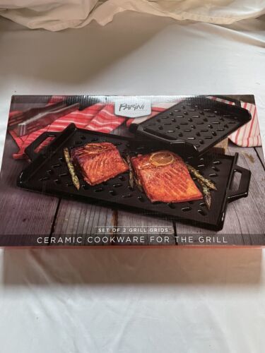 Primary image for New Parini Glazed Ceramic Cookware For The grill 2 Grill Grids 1 Small 1 Large