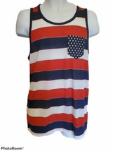  Street Rules Mens Tank Top Medium Striped Red White Blue Patriotic  - £11.87 GBP