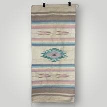 Vintage Handmade Navajo Rug Saddle Blanket Pastels Wool Handmade 28”x60” - $217.69