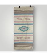 Vintage Handmade Navajo Rug Saddle Blanket Pastels Wool Handmade 28”x60” - £171.24 GBP