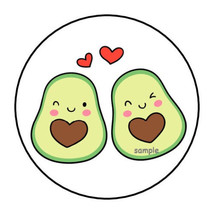 30 AVOCADO LOVE ENVELOPE SEALS STICKERS 1.5&quot; ROUND CUTE GIFT TAG LABELS - $7.49