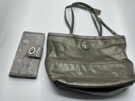 Leather Coach Purse &amp; Trifold Wallet - $44.55