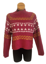 Universal Thread Pink Womens Sweater Size Medium Cozy Quality Geometric ... - $17.75