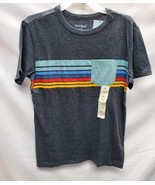 Boys&#39; M (8/10) Chest Striped Pocket Short Sleeve T-Shirt Dark Gray Cat &amp;... - $12.29 CAD