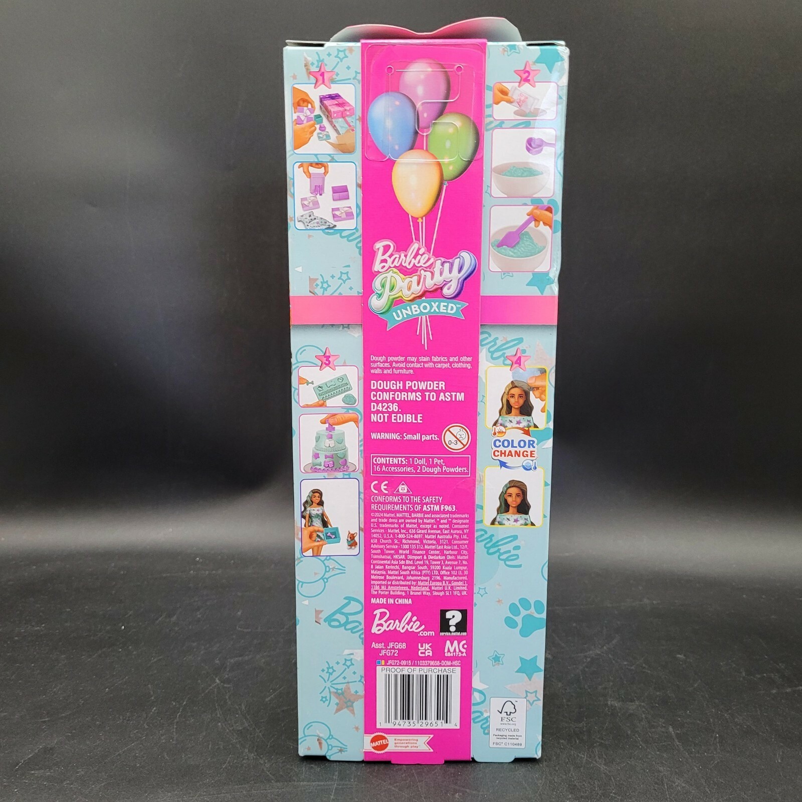 Barbie Party Unboxed Pet Birthday Series Doll and Accessories Birthday Bows Set Item image 4