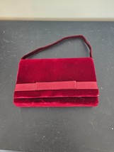Red Velvet Small Clutch Purse Elegant Cocktail Holiday FREE SHIPPING - £15.73 GBP
