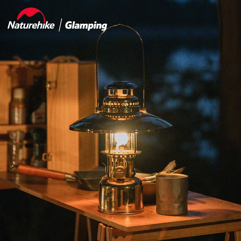 Naturehike Retro Nostalgic Outdoor Gas Lantern Tent Atmosphere Butane Light - £140.71 GBP