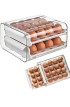 Egg Container for Refrigerator, Egg Holder for Refrigerator 2-Layer Drawer Type - £10.17 GBP