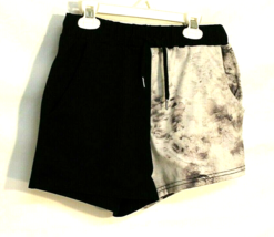 Romwe Shorts Size Small Black &amp; White Tie Dye Elastic Waistband Pocketed Casual - £7.60 GBP