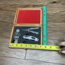 Sheffield MFG Knife Multitool Flashlight Set With Watch Wooden Case JD AP - $11.88