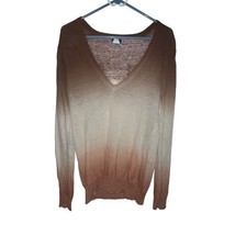 J Crew Women’s 100% Linen V-Neck Sweater Brown Ombré Large Lightweight T... - $10.91