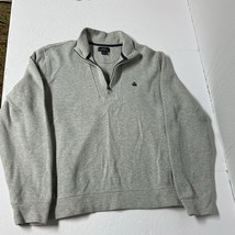 Brooks Brothers 1/4 Zip Pullover Mens M Gray Long Sleeve Sweater Cotton - $21.41