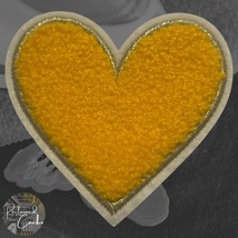 Heart in Yellow Iron On Patch Applique Embellishment - $3.20