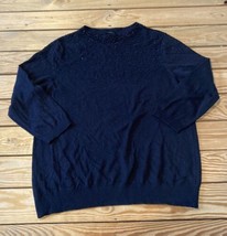 Talbots Women’s Beaded 3/4 Sleeve Sweater Size XL Black X7 - £13.87 GBP