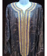 1960s Rare Black Large wedding Kaftan dress with Gold , Embroidered Blac... - £549.96 GBP