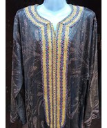 1960s Rare Black Large wedding Kaftan dress with Gold , Embroidered Blac... - $955.39 CAD
