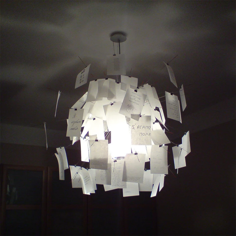 Ingo Maurer Zettel paper chandelier LED E27 Lamp replica designer Chande... - $212.44+
