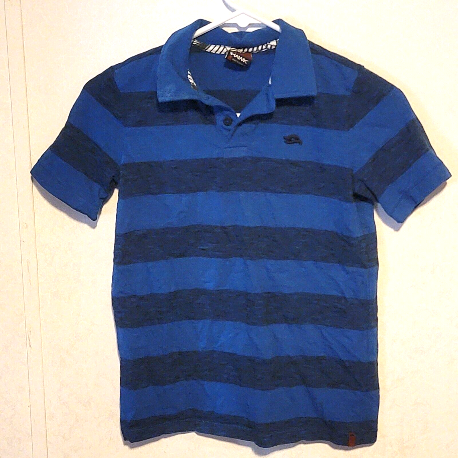 Boys Tony Hawk Polo Blue Striped Button Collar  sz M 10/12 - $8.79
