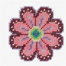 Spring Blossom Cross Stitch Ornament Kit - Delicate Pink Flowers, Beaded Collect - $40.54