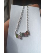 .925 Sterling Tourmaline Pendant Genuine, .925 Sterling Silver w/ 18&quot; Chain - £18.91 GBP