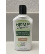 HEMP HEAVEN Organic Hydrating Hemp Body Lotion  Coconut 12 Oz Bottle-NEW! - $11.49