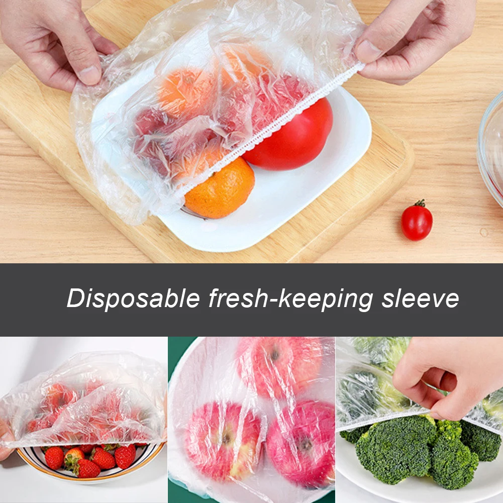  food cover plastic wrap elastic food lids storage kitchen fresh keeping saver bag for thumb200