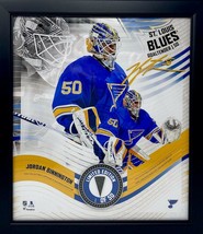 Jordan Binnington St. Louis Blues Framed 15 X 17 Game Used Puck Collage Le 1/50 - £230.64 GBP