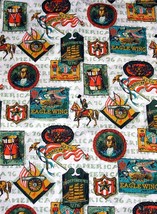 VTG Independence Spirit 1776 Equality Justice Eagle Wing Etc. Fabric 27&quot; L x 44&quot; - £7.18 GBP
