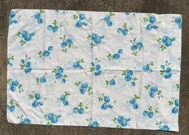Vintage Springmaid Percale Blue Princess Rose Pillowcases Upcycle Crafti... - $10.00