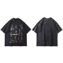 2022 Men Hip Hop Streetwear T Shirt Doberman Dog Graphic T Shirt Cotton Loose Sh - £100.42 GBP