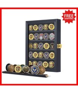 Versatile Coin and Medal Display Case with Removable Shelves - Black Woo... - $41.57
