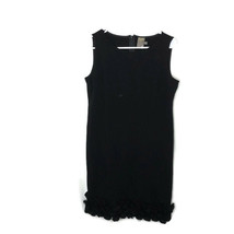 Taylor Womens Size 8 Black Sleeveless Sheath Dress Ruffle Hem - $9.46