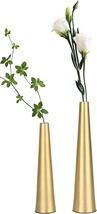 Vixdonos 10-5/8-Inch Gold Metal Vase Small Flower Vase Set Of 2, Home Decor - £30.10 GBP