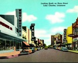 Ryan Street View Woolworth&#39;s Sears Lake Charles LA UNP Chrome Postcard E11 - $10.84