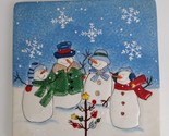 St Nicholas Square &quot;Button Up&quot; Snowman Christmas Trivet Wall Hanging 7x7... - $10.66