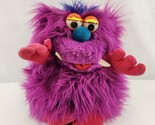 Vintage Yangjee Furbles Pink 14&quot; Plush Monster Hand Puppet 1987 - £38.03 GBP