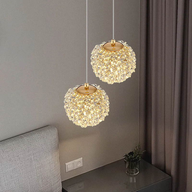 Modern Crystal Pendant Light G9 Bulb Cord Adjustable For Bedroom Dining ... - £70.07 GBP+