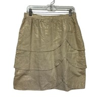 Edme and Esyllte Anthropologie metallic Gold Petal Skirt Size 12 - $29.69