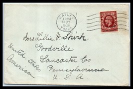 1936 GREAT BRITAIN Cover - Batley to Goodville, Pennsylvania USA J10 - $2.96