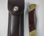 Schrade + LB7 Lock-Back Pocketknife With Dark Brown Leather Sheath USA V... - £33.38 GBP