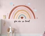 Rainbows Wall Decal, 30 X 14 Inch Pastel Large Heart Wall Stickers Decor... - $13.99