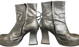 Hire - Ladies 70’s silver Ankle Boots , Size 7 (B52) - $24.00